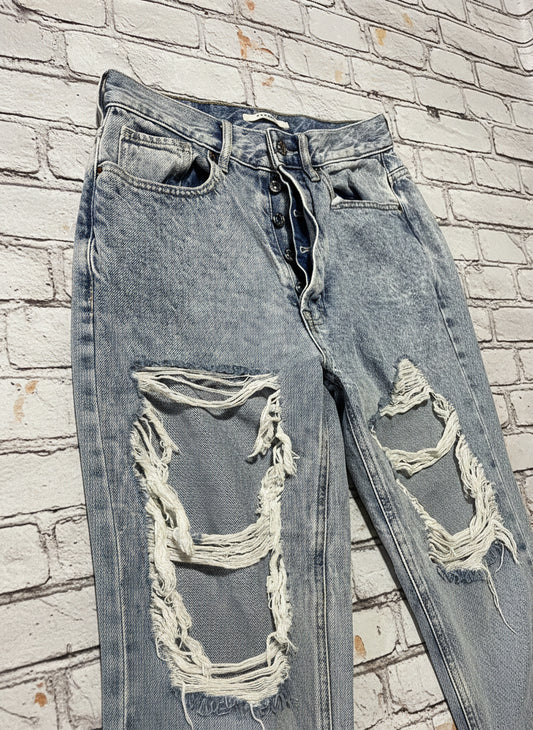 Pacsun Vintage Ultra High Rise Ripped Jeans - Size 26, Light Wash