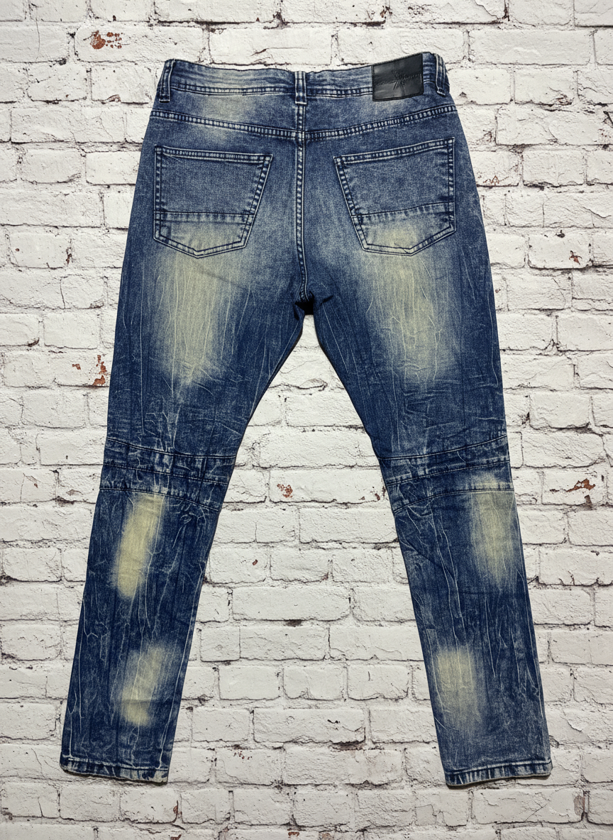 Marc Ecko Cut & Sew Men’s Distressed Moto Patchwork Jeans 30X30 Y2K 90s Vnt