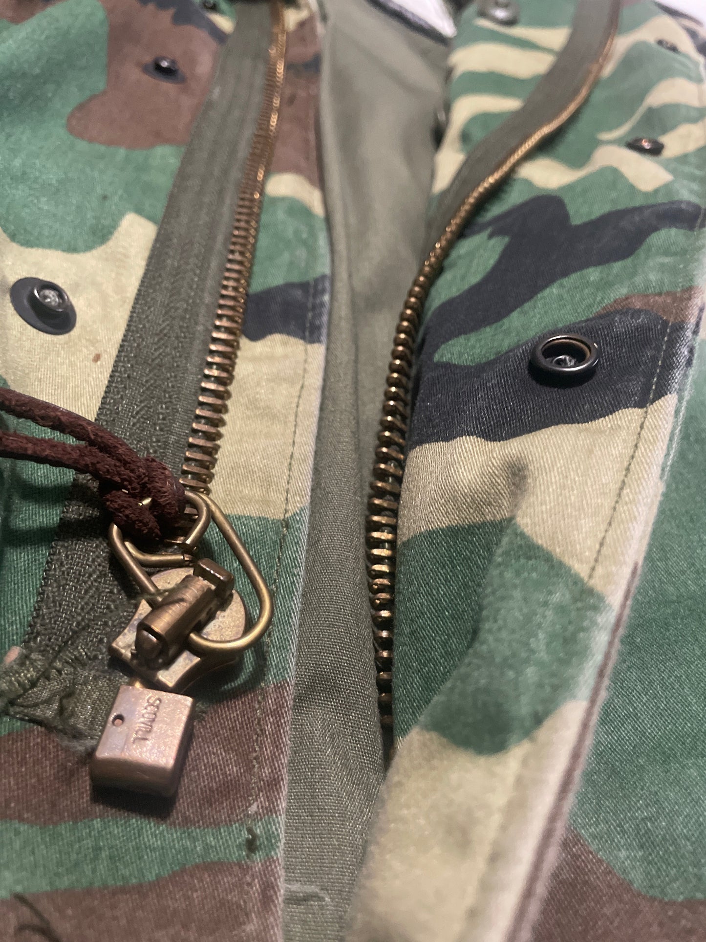 Vintage Alpha Industries M‑65 Field Jacket Large Regular Olive Green (Hood Missing)