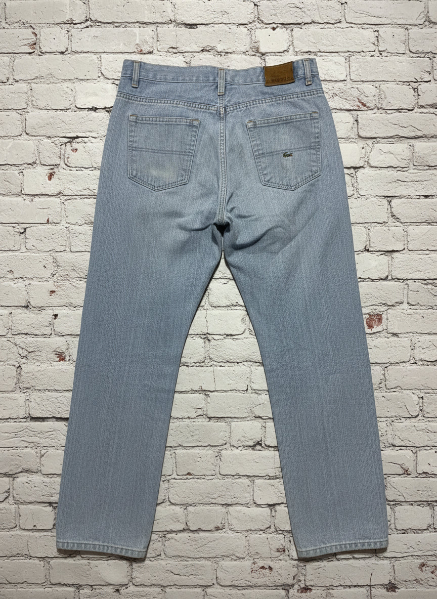 Lacoste Light Wash Straight Leg Jeans Size 6 (Men’s XL / Approx W38) – Vintage Croc Logo Denim