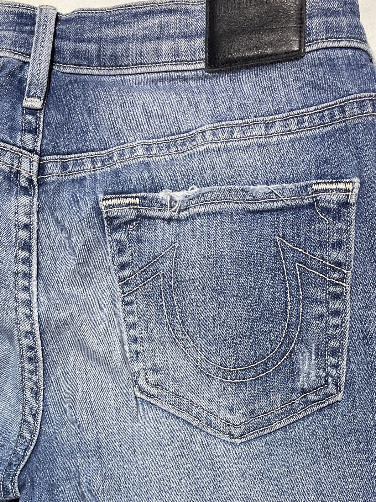 True Religion Women’s Distressed Jeans - Size 26, 29” Inseam, Made in USA, Vintage Denim