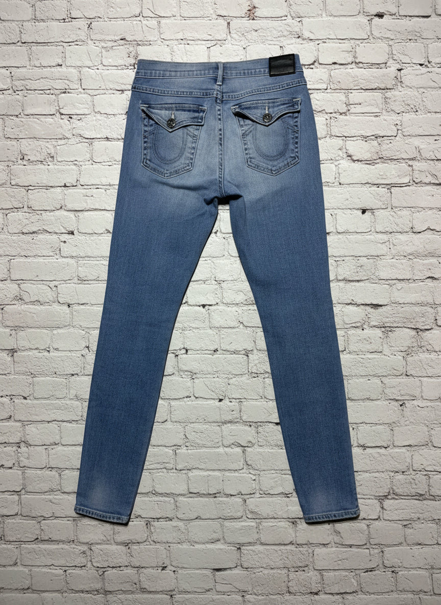 True Religion Halle Mid Rise Super Skinny Distressed Jeans - Size 27 Women’s Made in USA Untitled Nov19_18:06