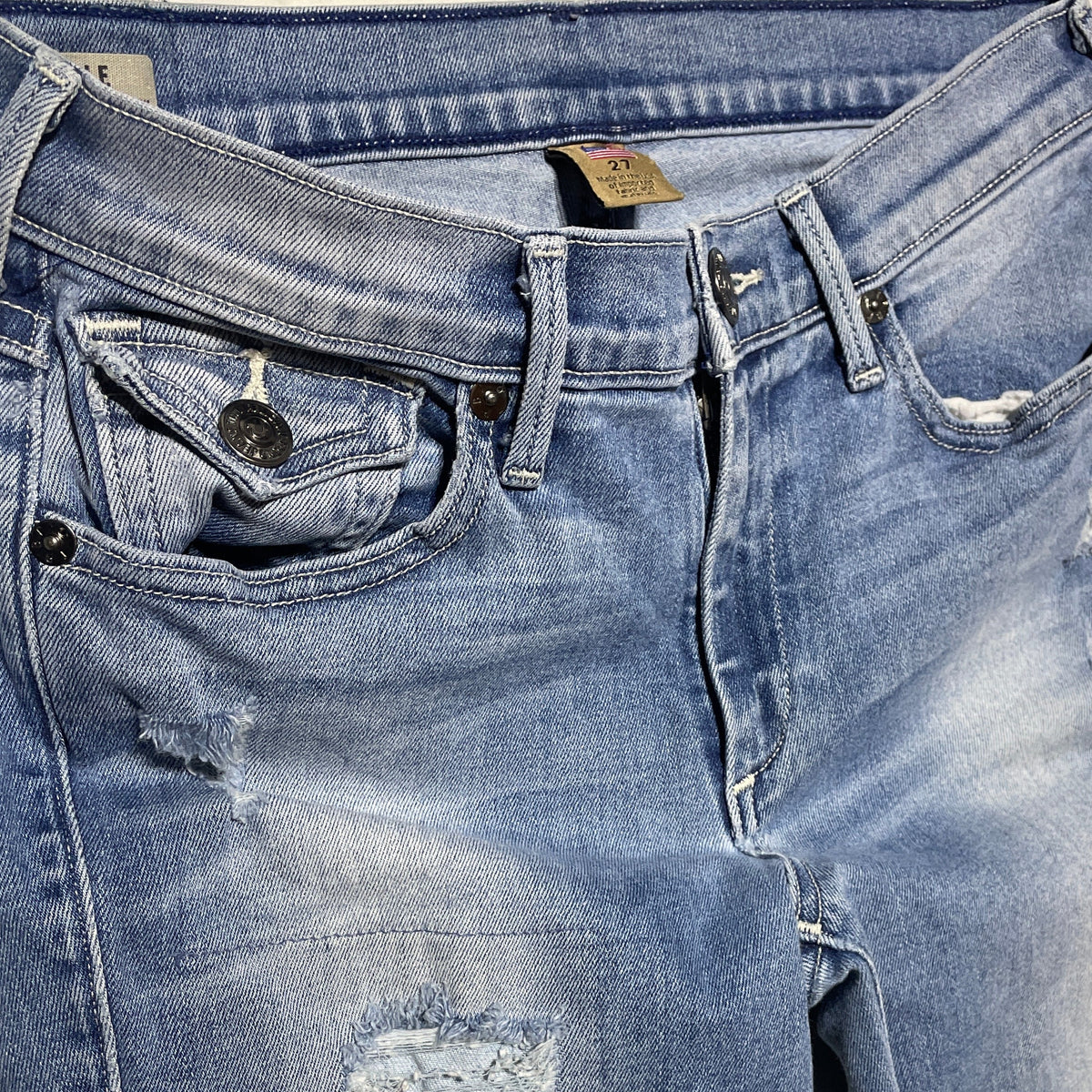 True Religion Halle Mid Rise Super Skinny Distressed Jeans - Size 27 Women’s Made in USA Untitled Nov19_18:06