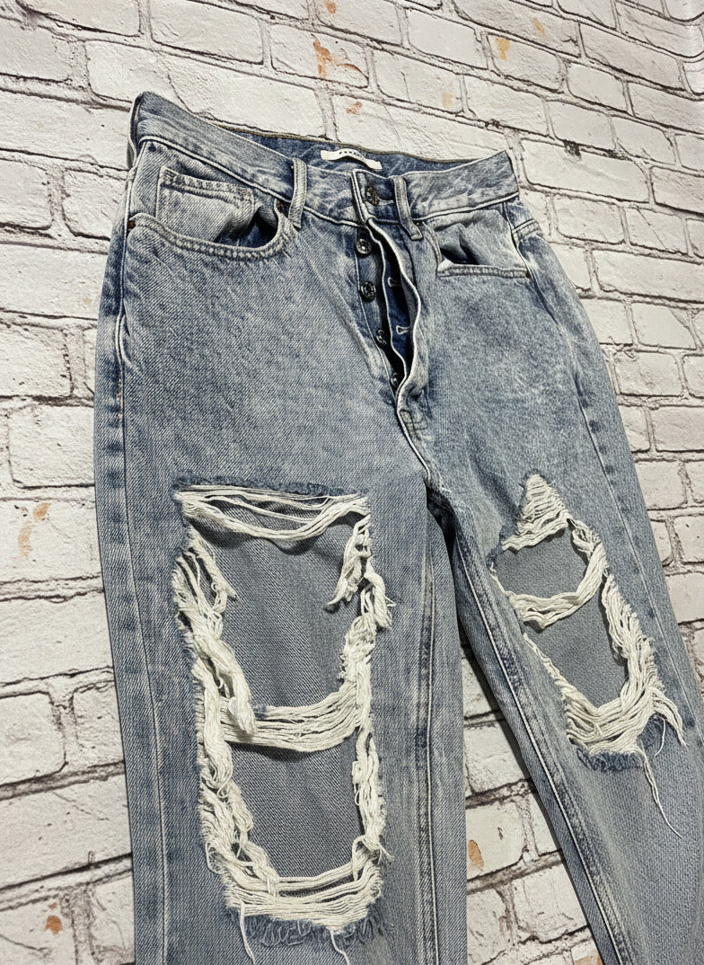 Pacsun Vintage Ultra High Rise Ripped Jeans - Size 26, Light Wash