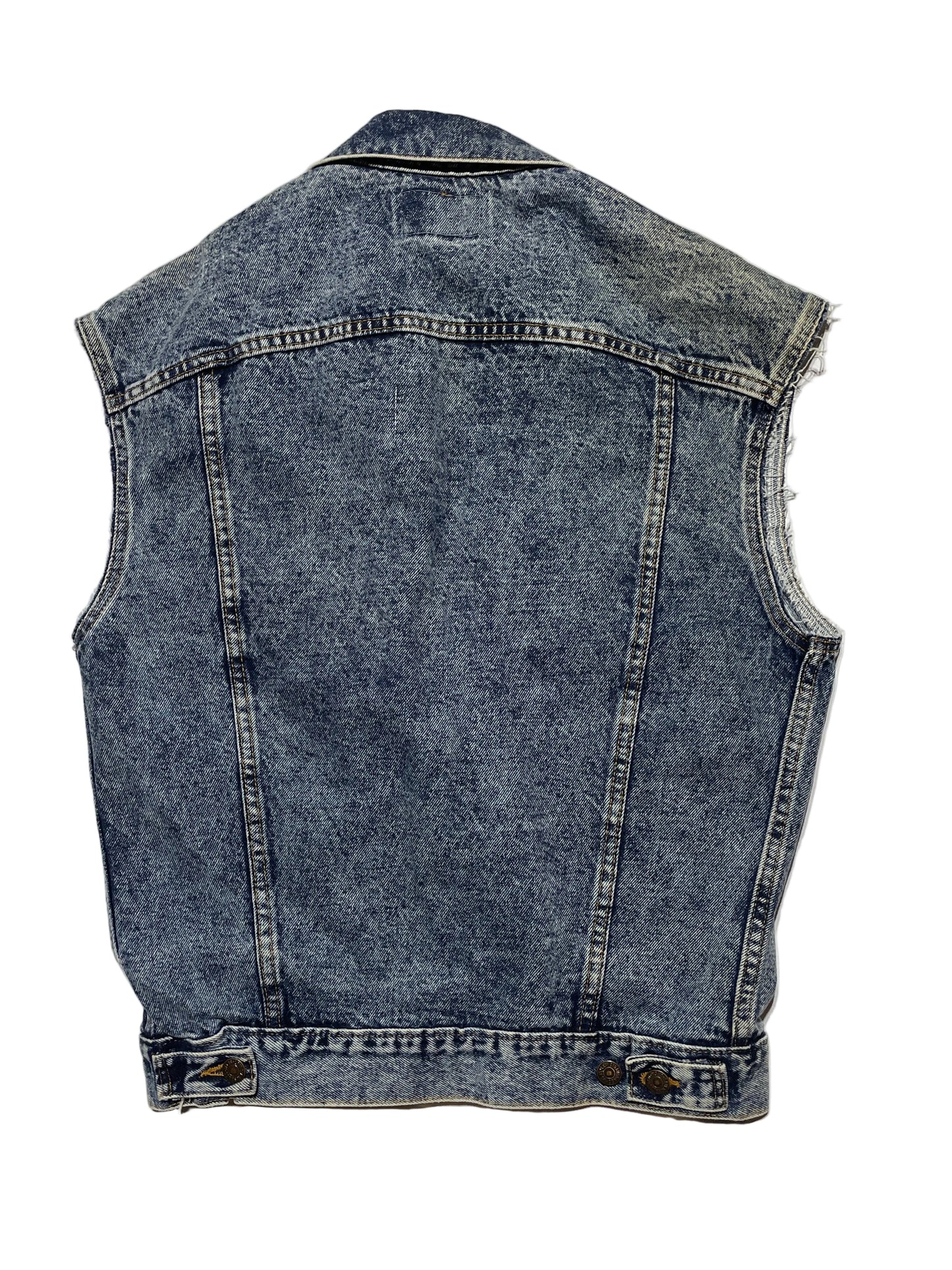 Vintage 80s Levi’s 70507-0227 Acid Wash Cutoff Trucker Vest USA Made – Size Small