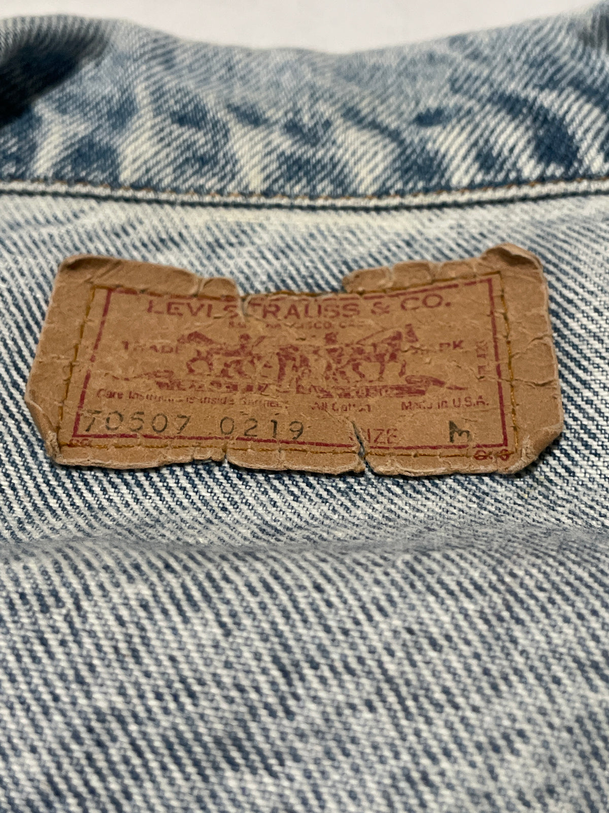 Vintage 1985 Levi’s 70507-0219 Acid Wash Trucker Jacket – Made in USA – Size M