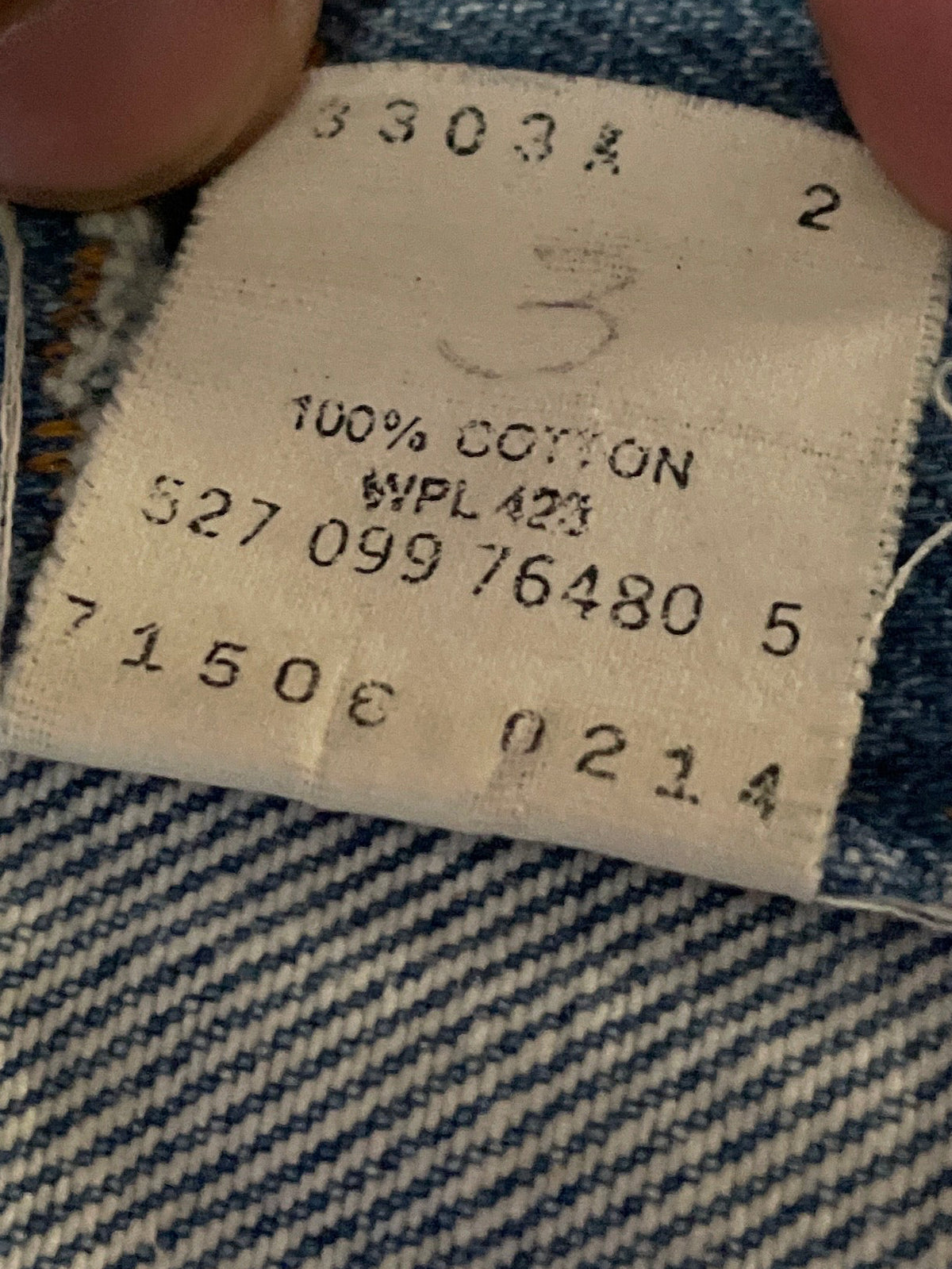 Vintage 1989 Levi’s 70506 (71506-0214) Denim Trucker Jacket - Made in USA - Size 44L (Long)