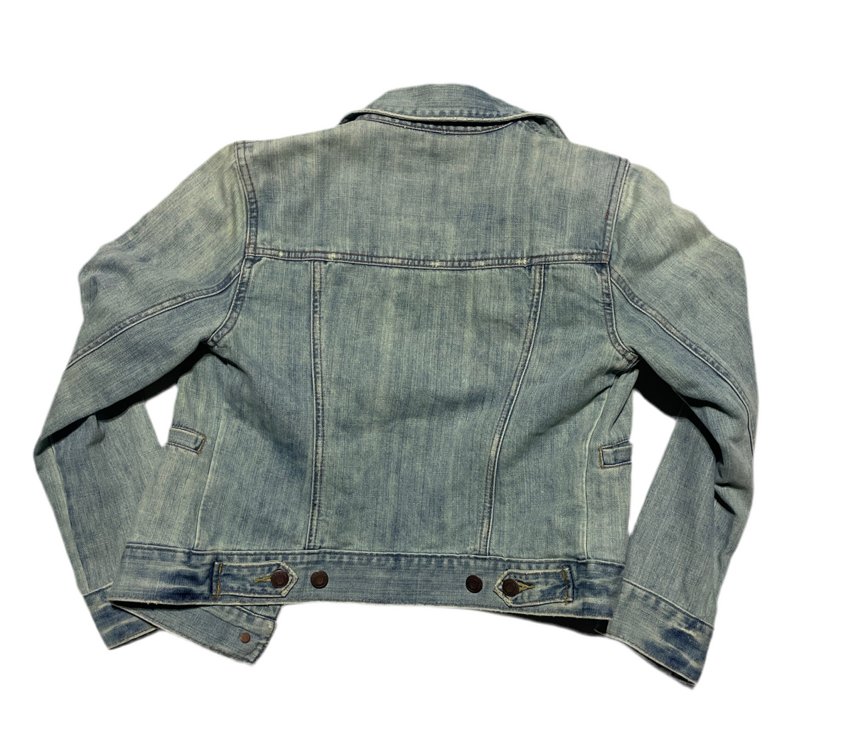 Abercrombie & Fitch Light Wash Denim Trucker Jacket Women’s Small Hong Kong Made Y2K Vintage Style