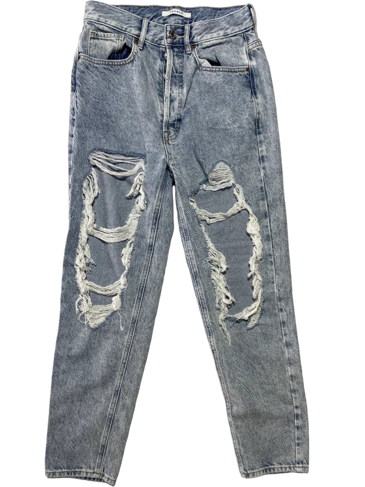 Pacsun Vintage Ultra High Rise Ripped Jeans - Size 26, Light Wash