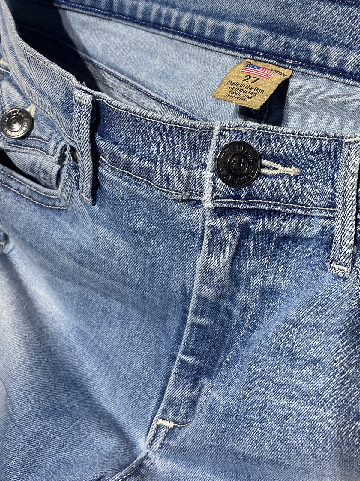 True Religion Halle Mid Rise Super Skinny Distressed Jeans - Size 27 Women’s Made in USA Untitled Nov19_18:06