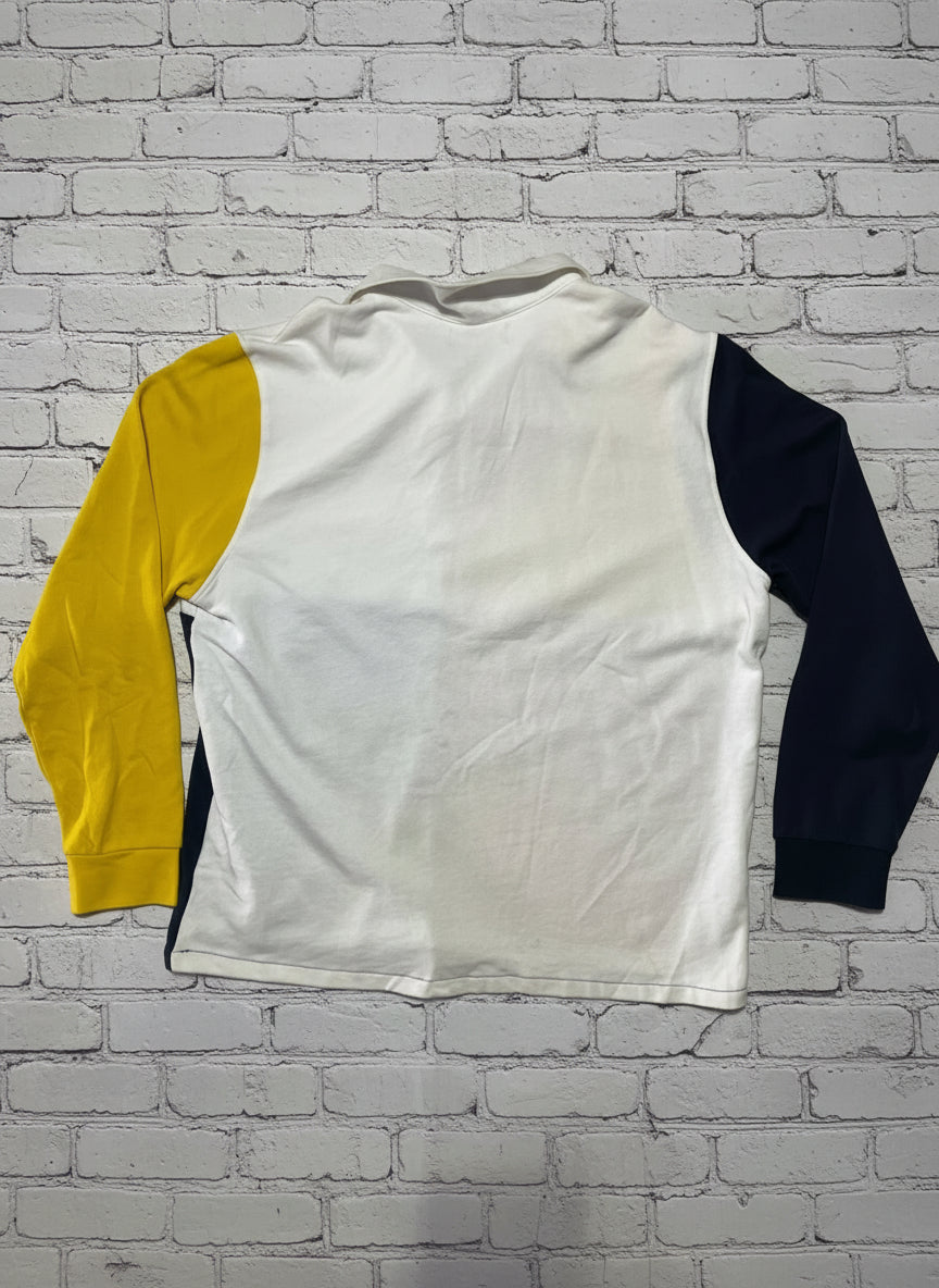 PacSun Colorblock Quarter-Zip Rugby Sweatshirt XL Y2K Streetwear Pullover.