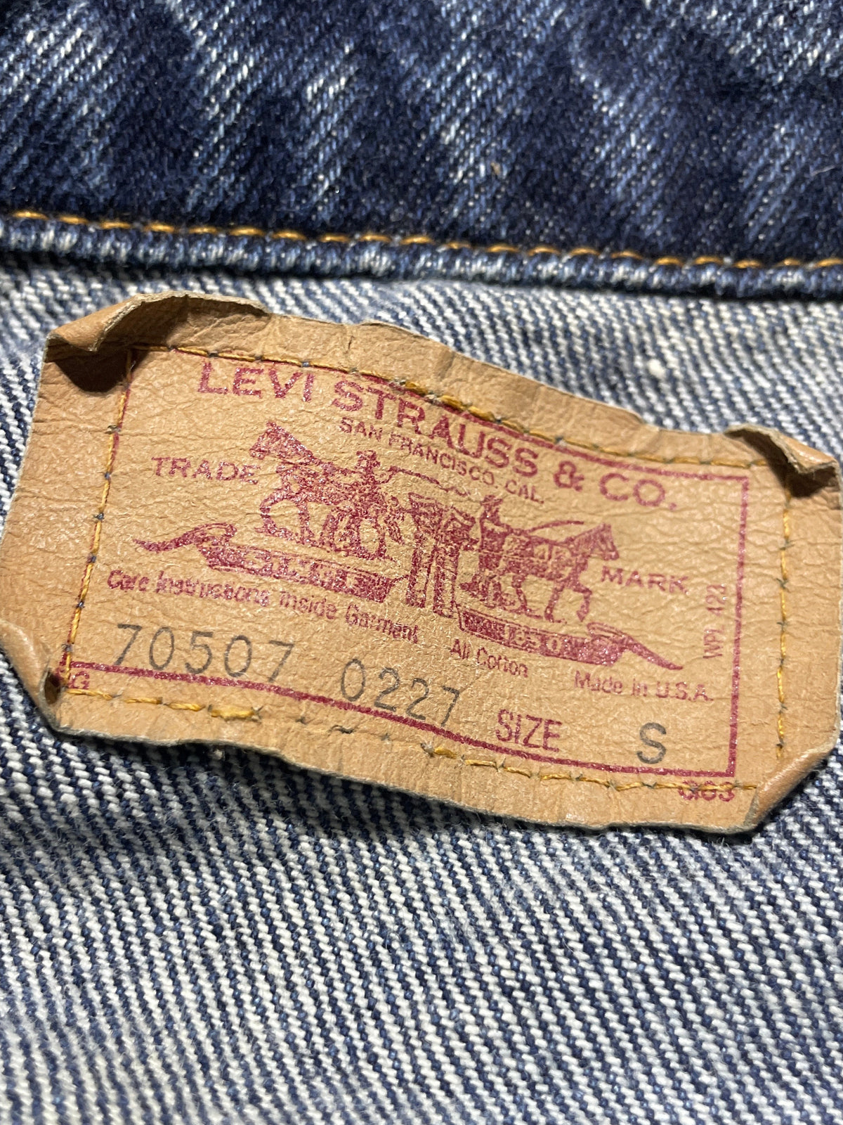 Vintage 80s Levi’s 70507-0227 Acid Wash Cutoff Trucker Vest USA Made – Size Small