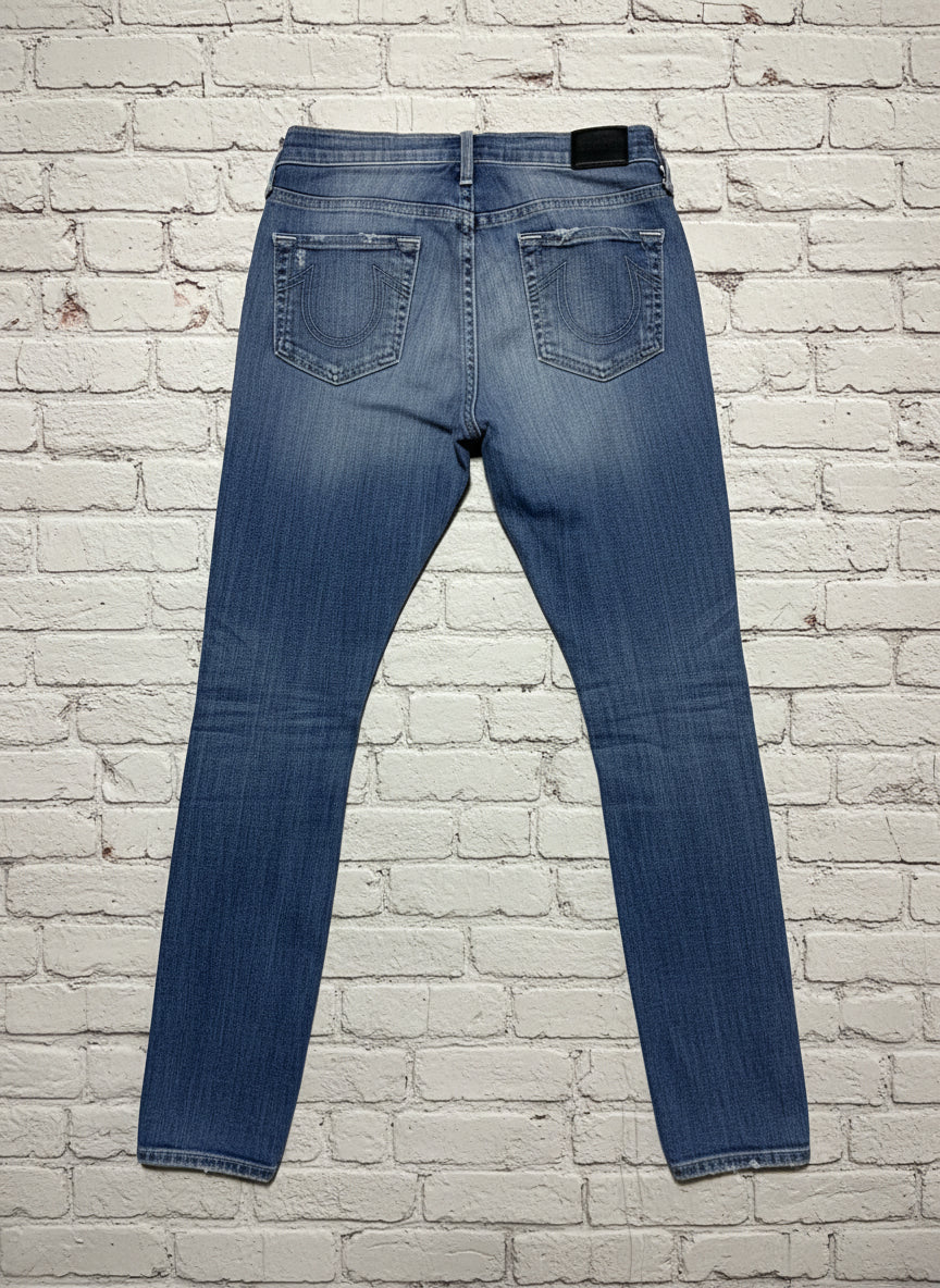 True Religion Women’s Distressed Jeans - Size 26, 29” Inseam, Made in USA, Vintage Denim