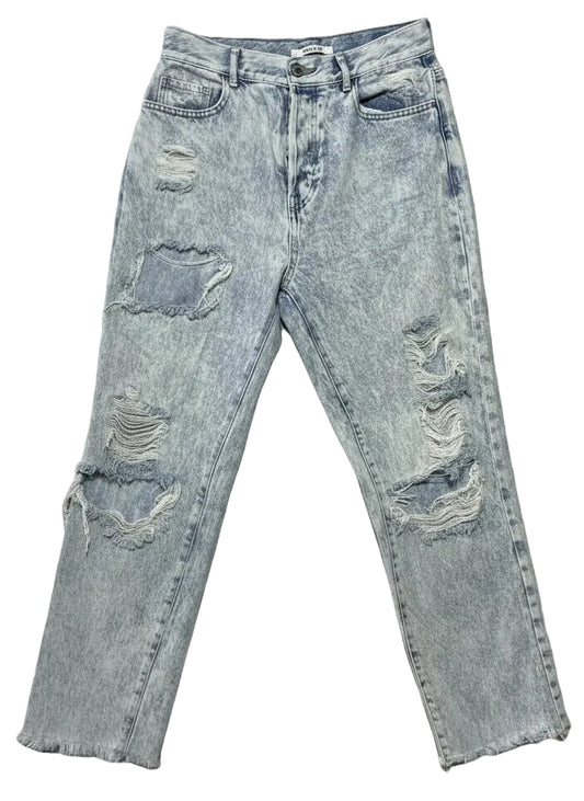 PacSun High-Rise Straight Leg Distressed Jeans - Size 26, Light Wash, Button Fly, Vintage Y2K Style