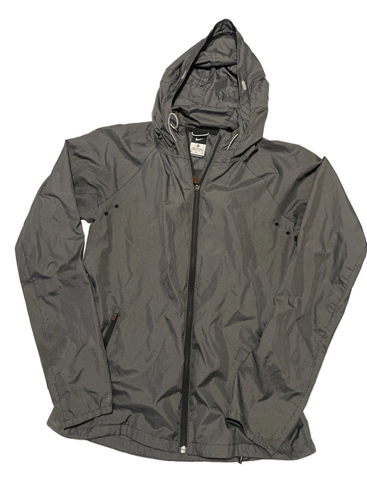 Nike Gray Lightweight Hooded Windbreaker Jacket Men’s Medium Full Zip