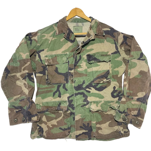 Vintage U.S. Army M-65 Woodland Camo Field Jacket — Small Regular