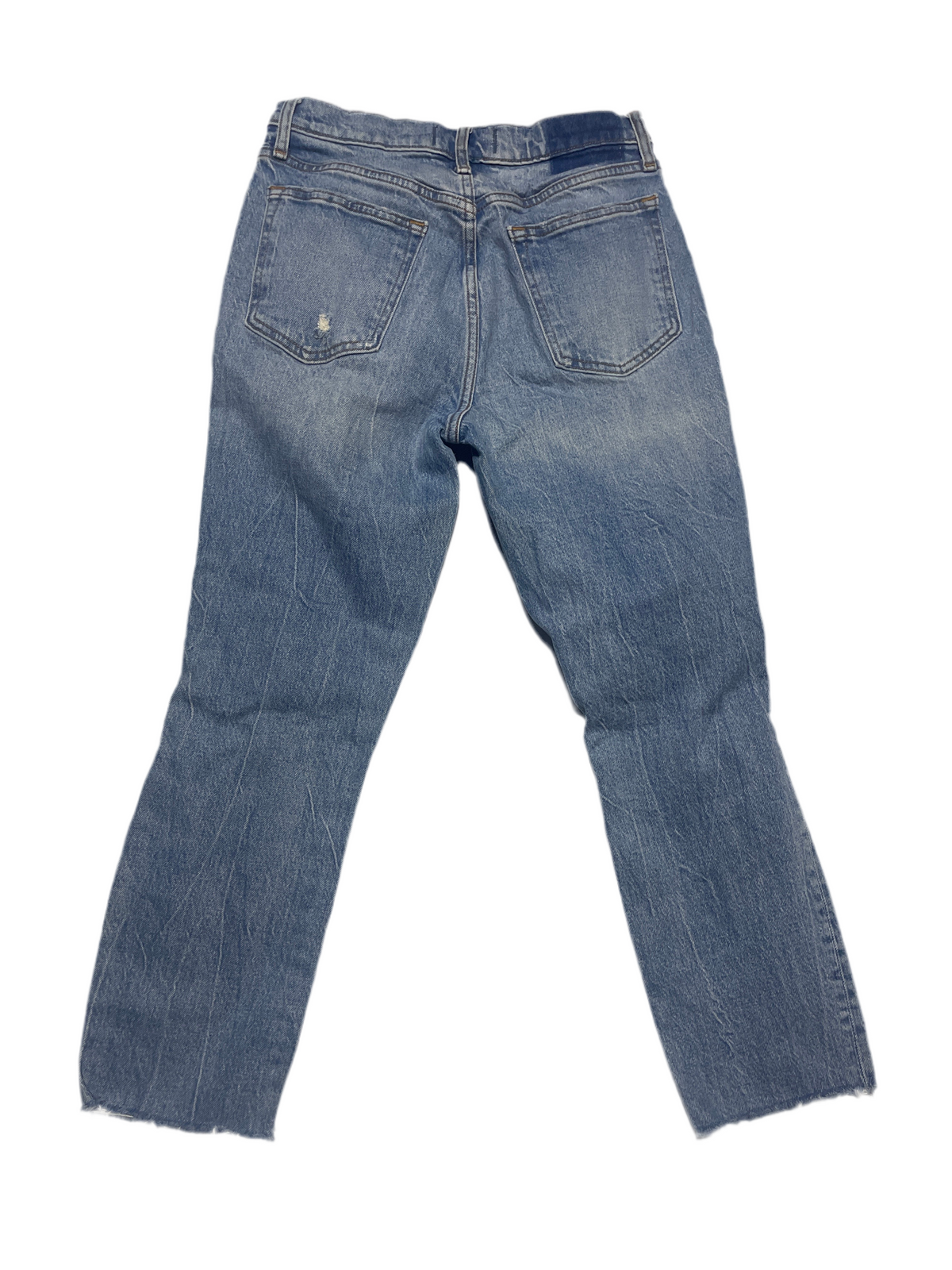 Abercrombie & Fitch Curve Love Boyfriend Mid Rise Distressed Jeans Women’s 25 Raw Hem