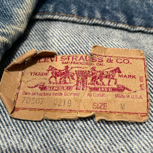 Vintage 1988 Levi’s 70507-0219 Acid Wash Denim Trucker Jacket - Made in USA - Men’s Medium