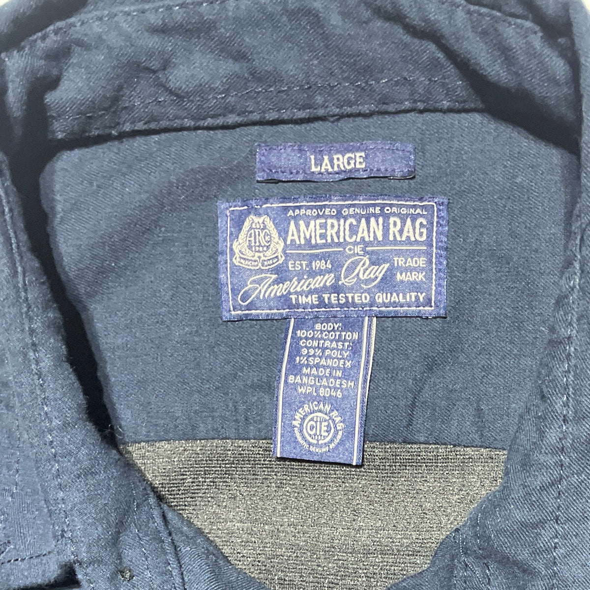 American Rag Men’s Large Navy Tribal Print Button-Down Shirt