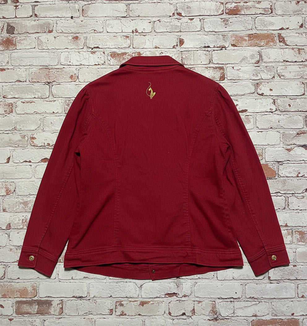 Y2K Baby Phat Red Stretch Denim Blazer Jacket 2X