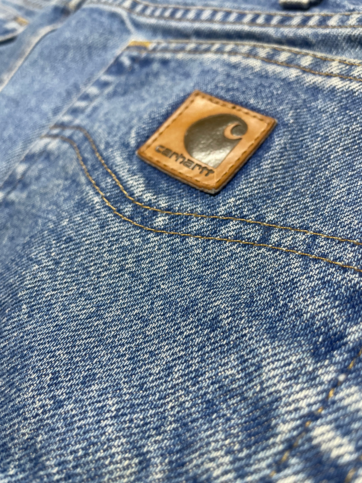 Carhartt Relaxed Fit Blue Work Jeans 100135 Made in Nicaragua Sz 38