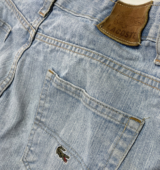 Lacoste Light Wash Straight Leg Jeans Size 6 (Men’s XL / Approx W38) – Vintage Croc Logo Denim