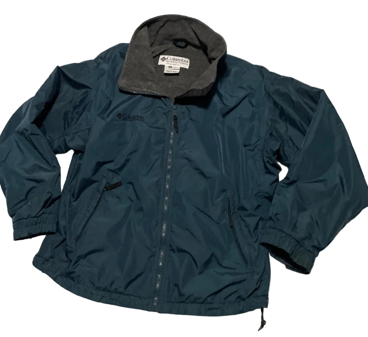 Vintage Columbia Fleece Lined Jacket Women’s Medium Teal Made in Taiwan