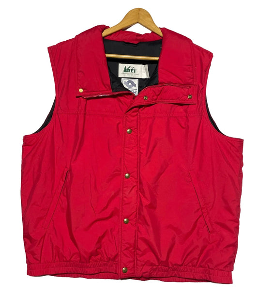 Vintage REI Red Insulated Outdoor Vest — XL
