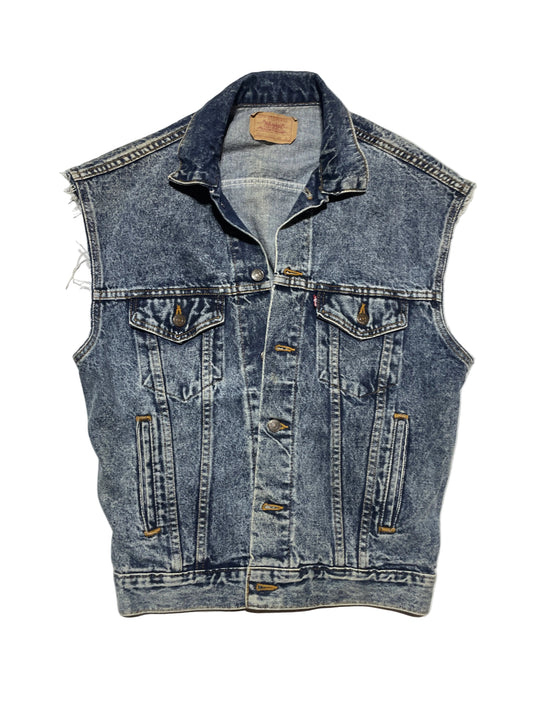 Vintage 80s Levi’s 70507-0227 Acid Wash Cutoff Trucker Vest USA Made – Size Small