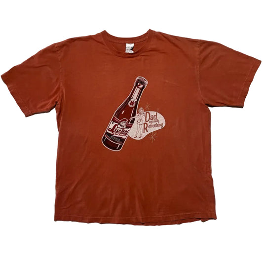Lucky Brand Vintage Graphic Tee - Size Large Made in USA Retro Bottle Print
