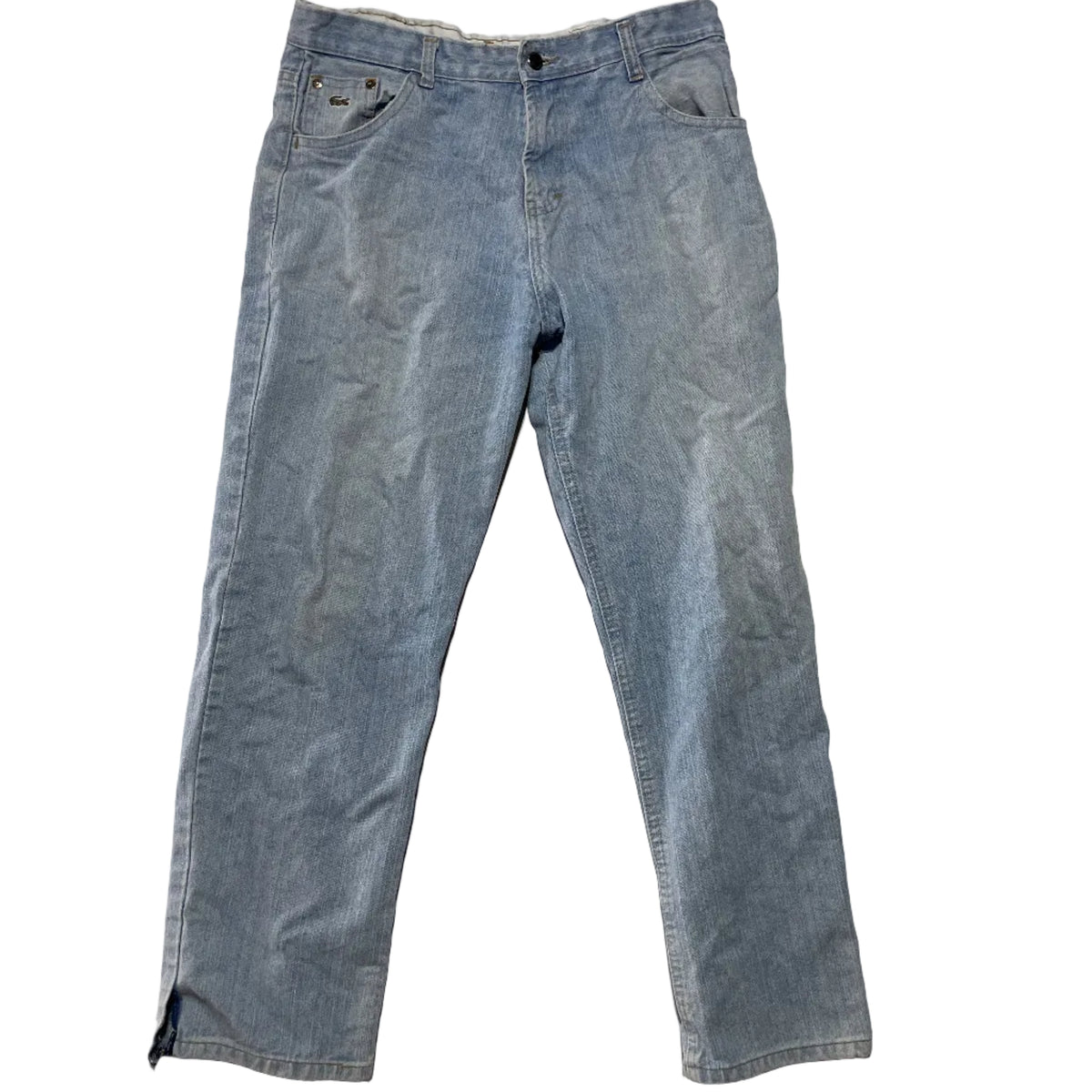 Lacoste Light Wash Straight Leg Jeans Size 6 (Men’s XL / Approx W38) – Vintage Croc Logo Denim