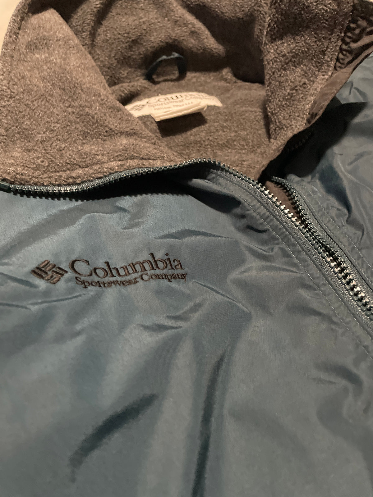 Vintage Columbia Fleece Lined Jacket Women’s Medium Teal Made in Taiwan