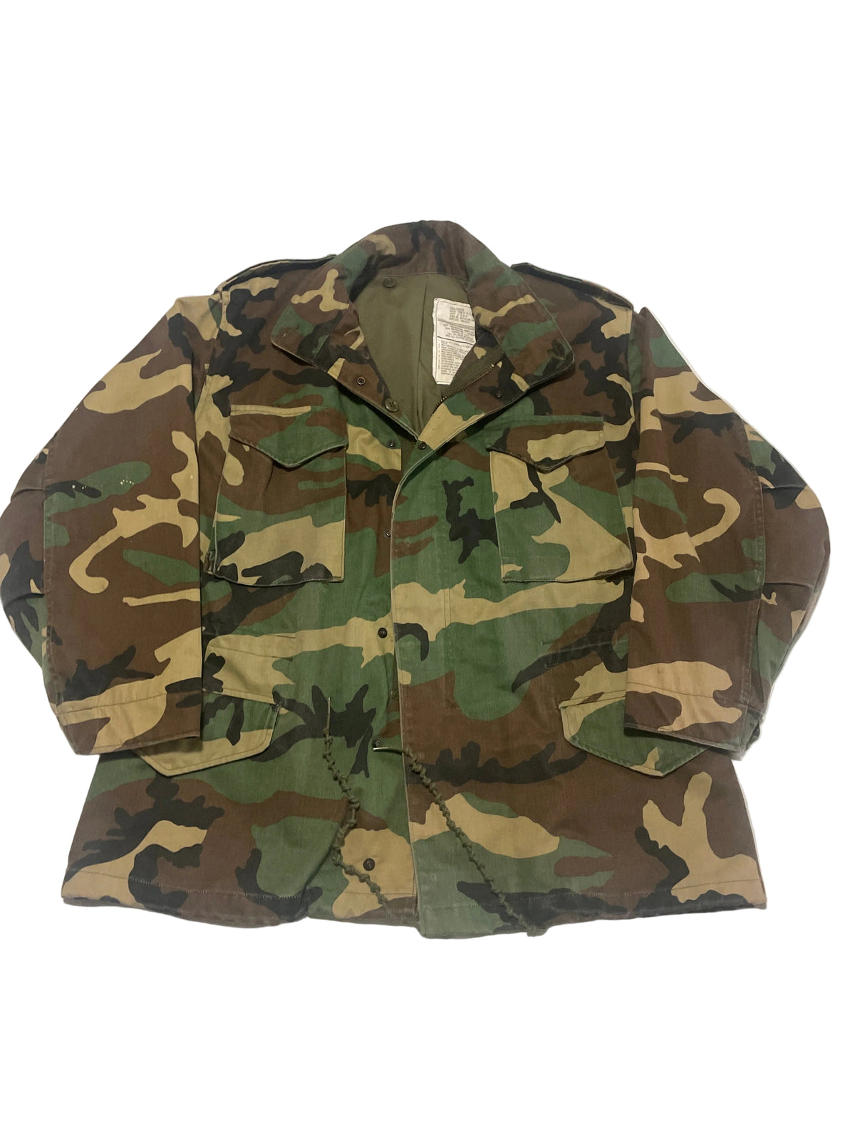 Vintage Alpha Industries M‑65 Field Jacket Large Regular Olive Green (Hood Missing)