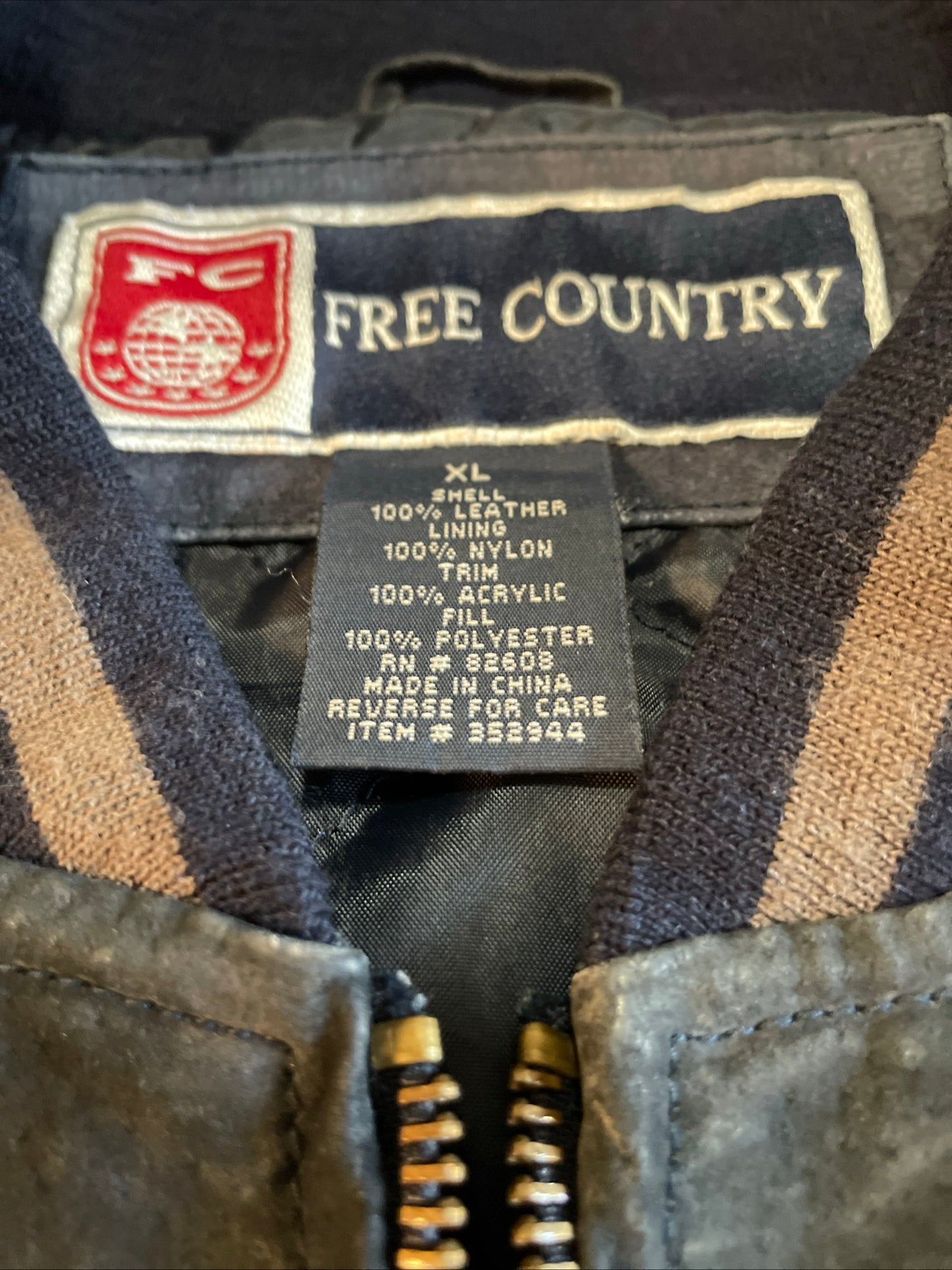 Vintage 90s Free Country Suede Leather Bomber Jacket XL Blue Tan