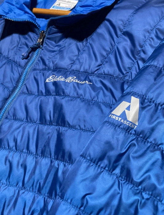 Eddie Bauer First Ascent IgniteLite Reversible Jacket – Men’s Large, Blue.